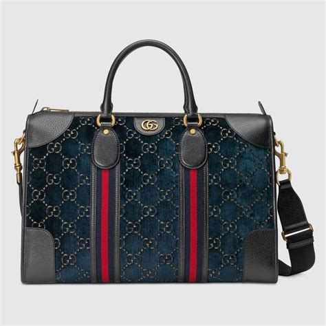 gucci velvet duffle|Gucci leather duffle bag.